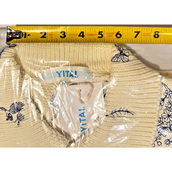 YITAI Sweater Embroidery Cardigan Medium Fine China Button Up Sold Out NIP New - Picture 8 of 12